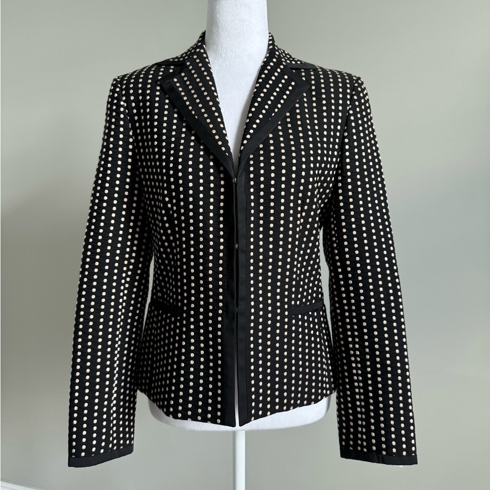 Talbots Black and White Polka Dot Blazer